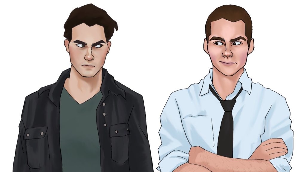 andavs drew derek and stiles two dark haired white men